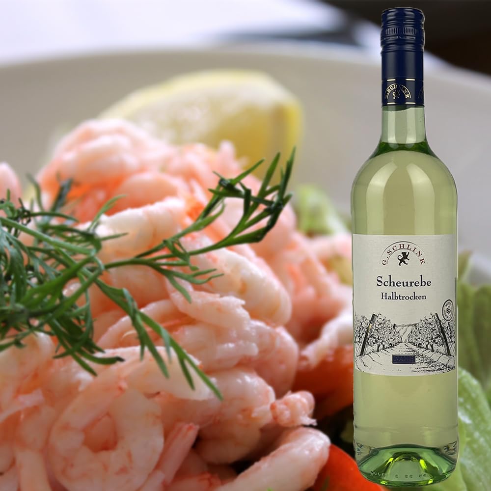 G.Schlink Scheurebe QbA, halbtrocken, sortenreines Weinpaket + VINOX Winecards (6x0,75l)