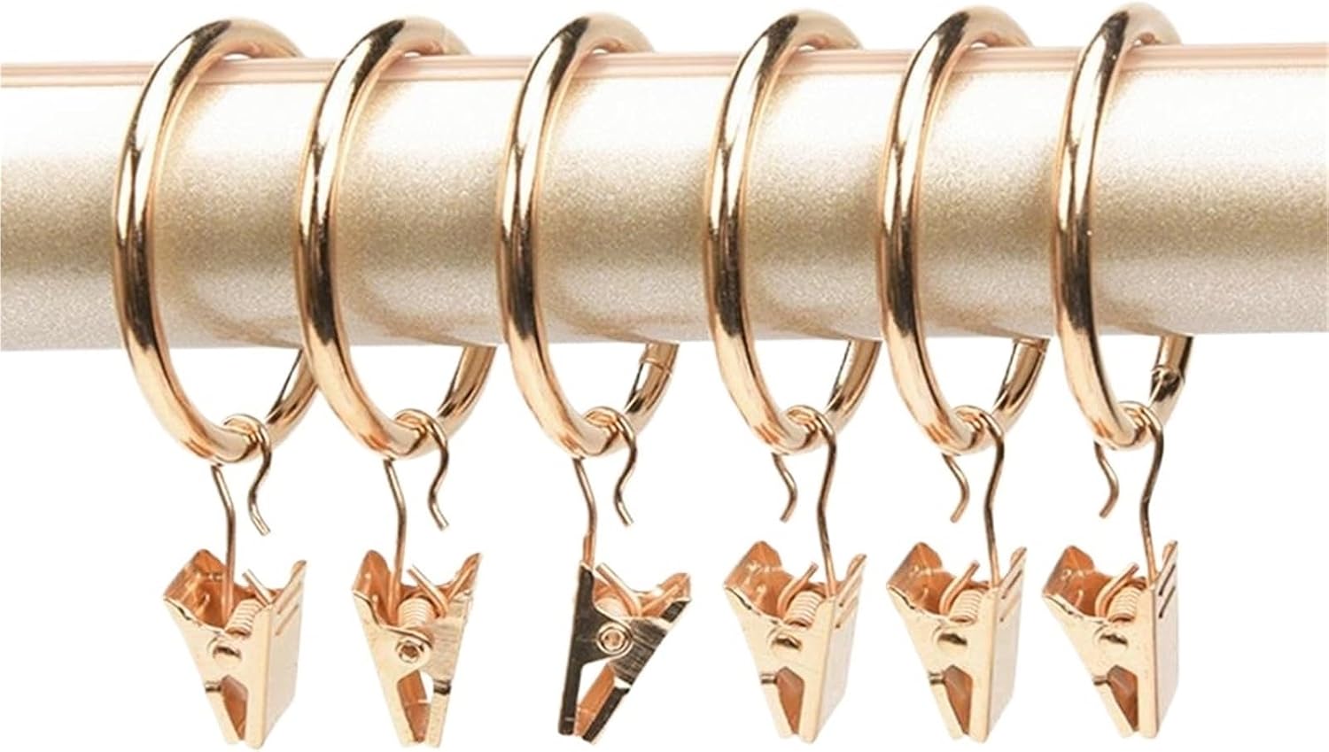 Versatile 40pcs Curtain Accessories Eyelet Internal Diameter Rings Hanging Hooks Metal Multifunctional Ring(Gold)
