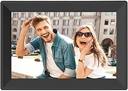 Moldura de fotos digital WiFi de 10,1 polegadas, resolução HD de 1280 x 800, 16 GB, armazenamento de 16 GB, rotação automática, uso de moldura digital, telemóvel, compartilhar imagens,