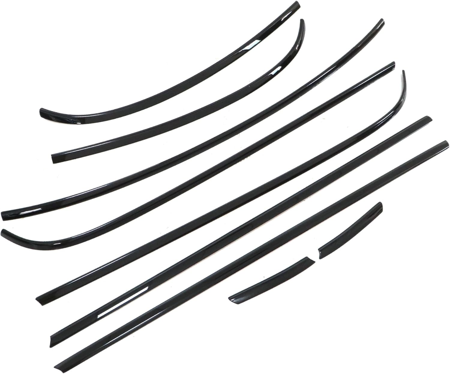 Window Moulding Trim Seal Chrome Black 9Pcs Fit for Mini Cooper R56 2 Door 2007-2013