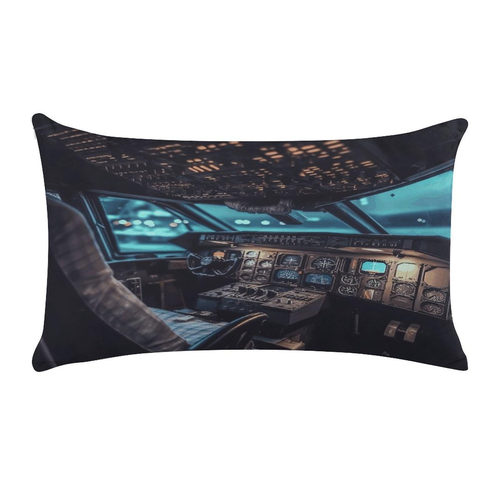 VstaDank Airplane Throw Pillow Covers Rectangular Cushion Case Short Plush Pillowcase with Zipper Luxury Cozy Lumbar Pillows Shells Decorative Pillow Shams 12 X 20 Inch