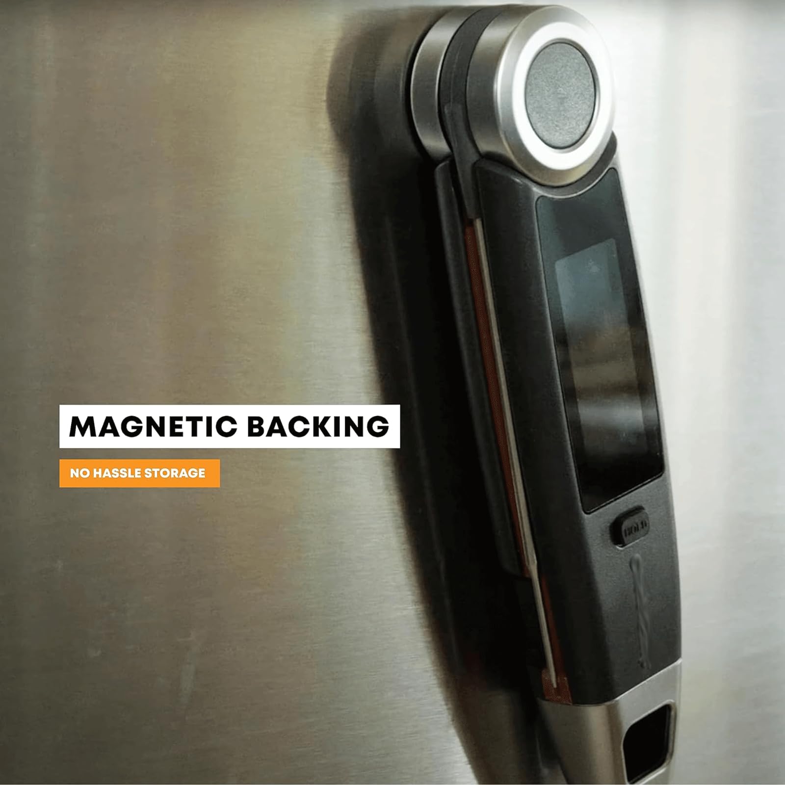 KRILLIQ Termómetro LCD de Lectura instantánea con sonda Plegable, termómetro para Barbacoa, sonda Digital para Alimentos para cocinar y Asar/Horno