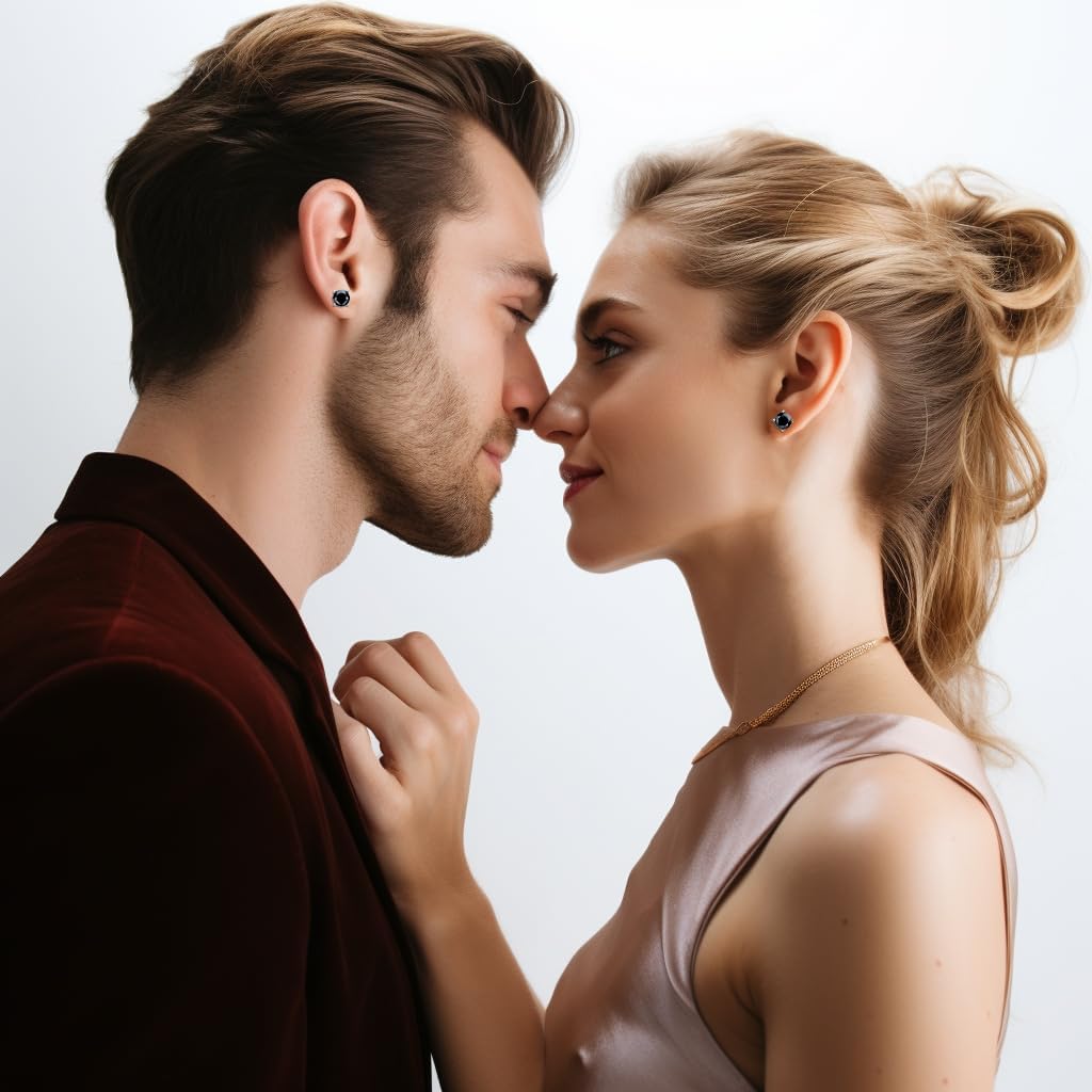 Moissanite Earrings for Women Men 18K White Gold Plated 925 Sterling Silver Earrings Men VVS Gemstones Hypoallergenic for Wedding Party Gift Jewelry 0.5ct/1.0ct