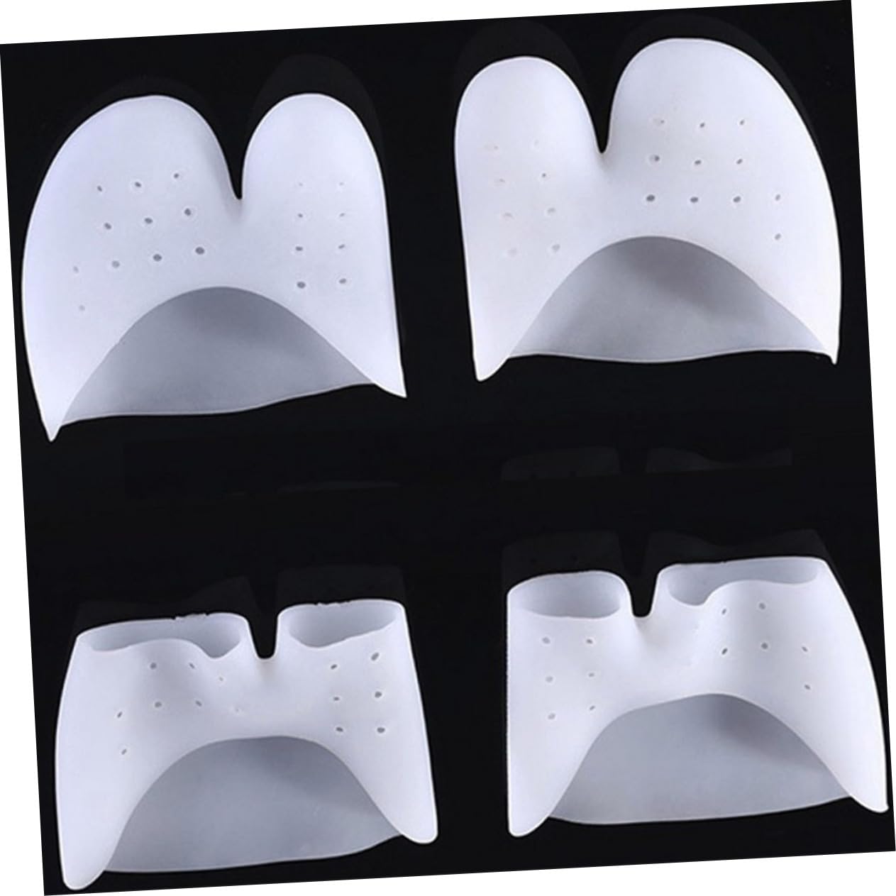 YARNOW 2pairs Toe Separators for Ballet Dancers Toe Protectors and Splints One White Closing White Opening Relief for Pain Fits Feet