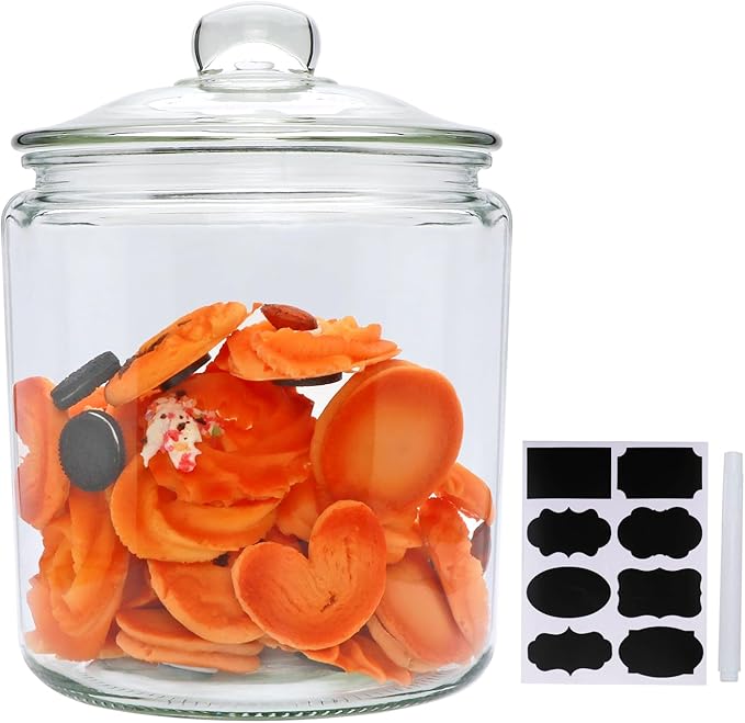 Maredash 1 Gallon Glass Canister, Cookie Jar & Candy Jar