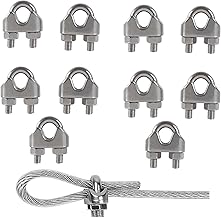 M6 steel wire rope clip, U-shaped bolt,304 stainless steel cable clip, saddle, cable clip, metal wire rope clip, used for outdoor drying machines 10Pièces