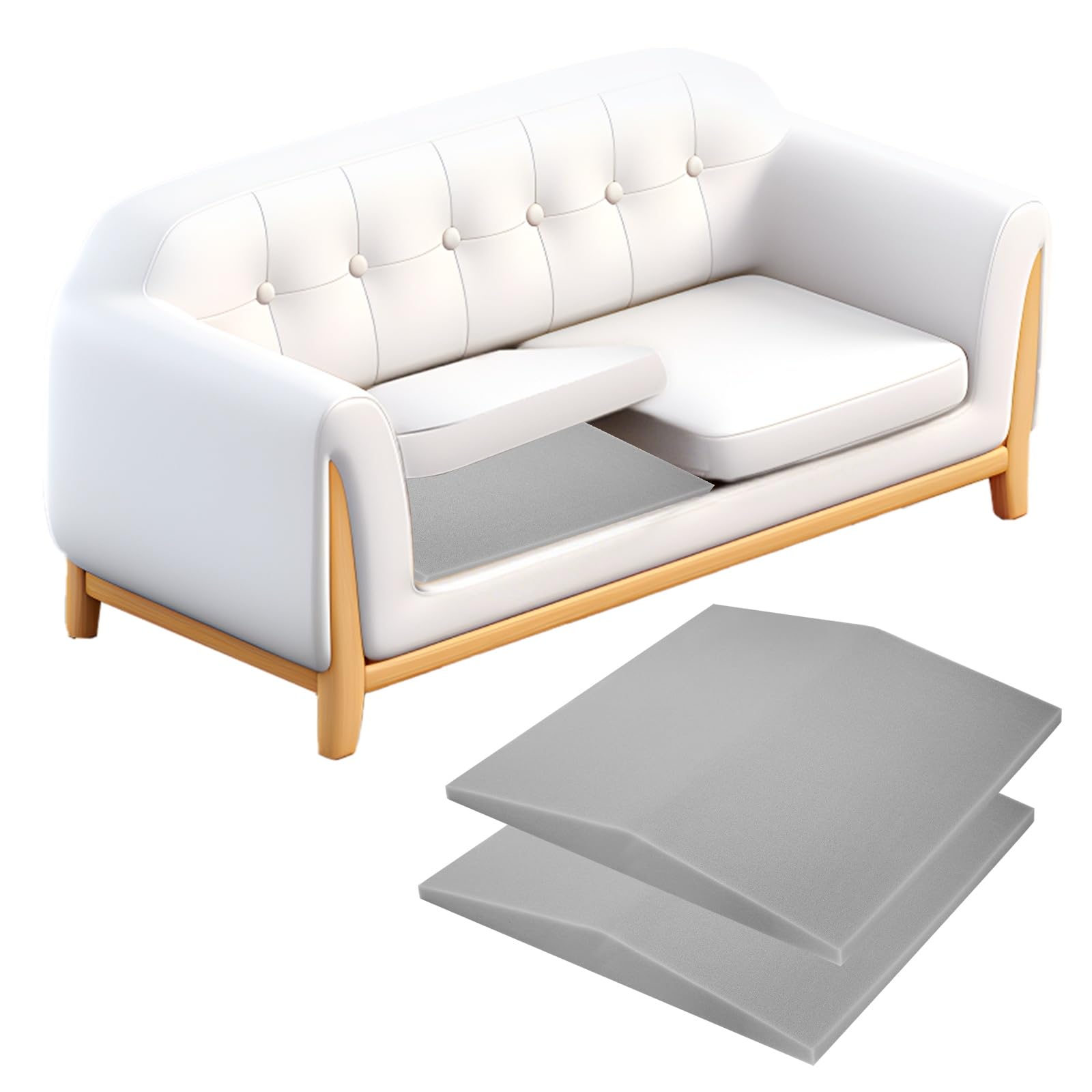 Panneaux de support de canapé incurvés 50,8 cm lot de 2 gris clair