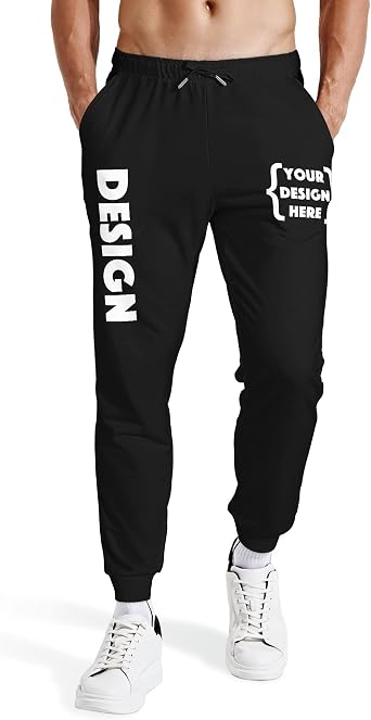 Custom Sweatpants Jogger Pants for Adult, Add Text Logo Design Your Own