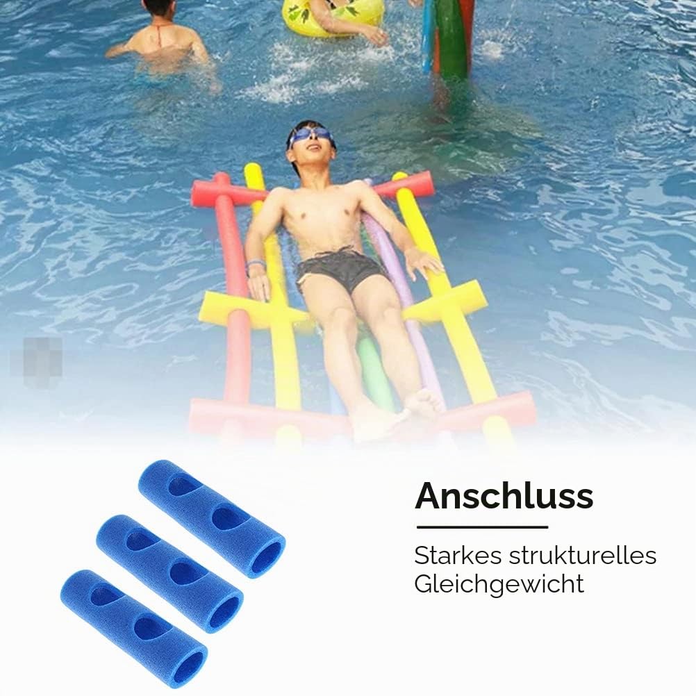 3 Stück Schwimmstangen-Anschluss EPE 2 Kreuzungslöcher Schwimmnudel-Anschluss Poolnudel-Schwimmnudel-Schaumstoff-Stick-Anschluss (Gelb)