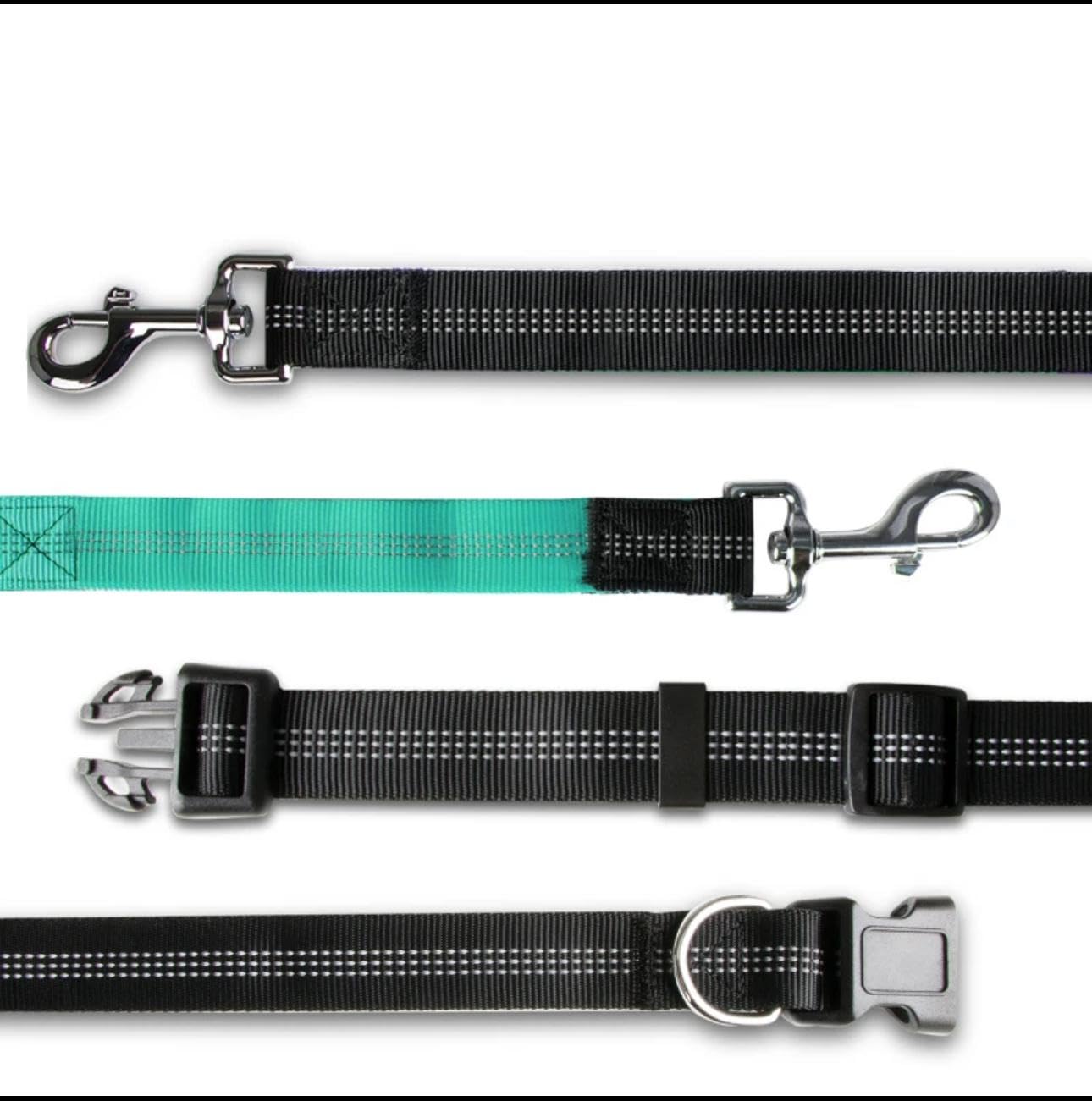 Hands-Free Dog Leash with Pouch, Dog Training Leads with Adjustable Waist Belt, Reflective Bungee Dog Lead - Image 4