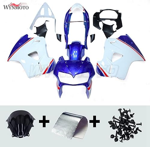 Miniatura 3 de Carenado azul blanco apto para Honda VFR800 1998 1999 2000 2001 98 99 01 VFR800 2001 ABS plástico motocicleta carenado kit carrocería