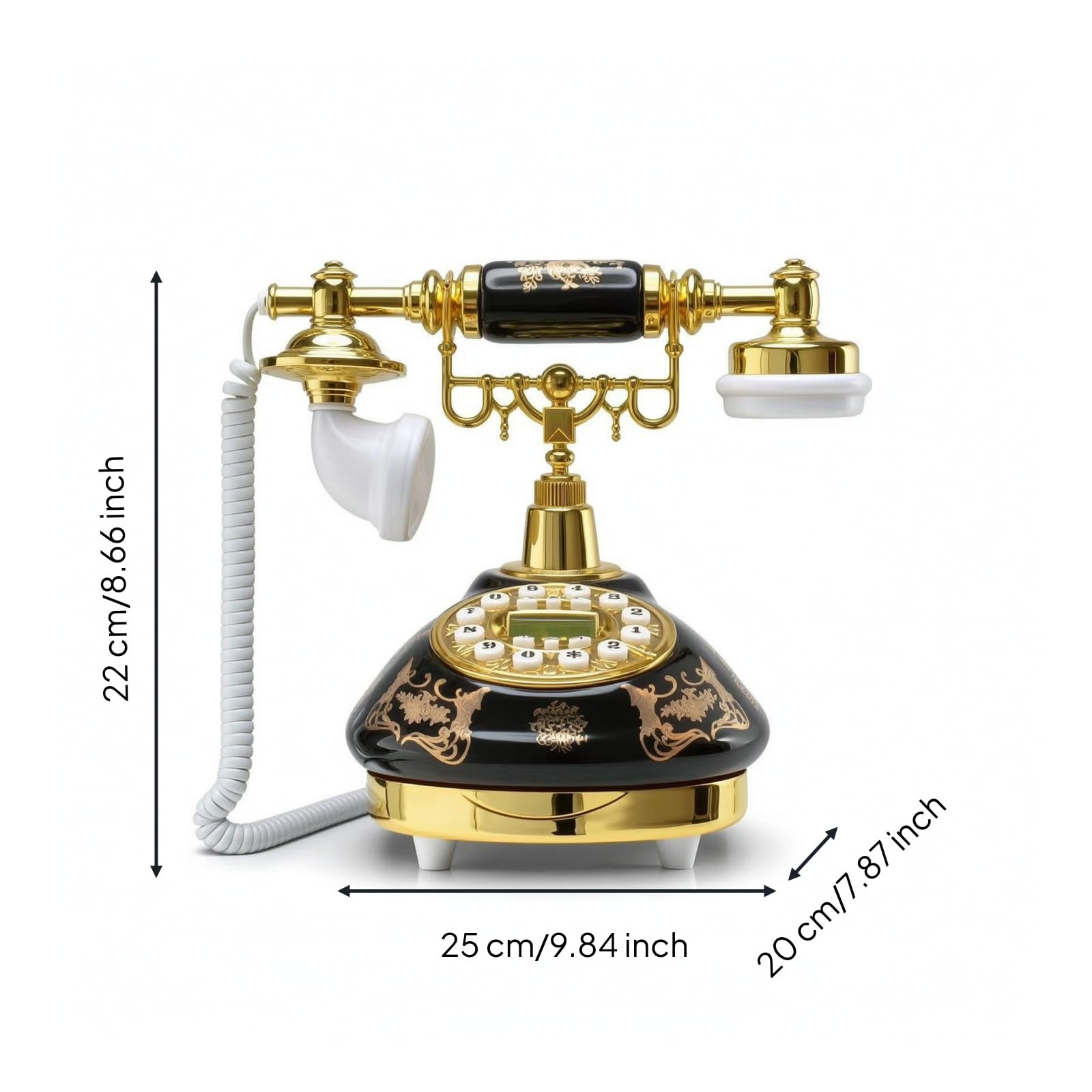 Colcolo Teléfono de Cerámica Antiguo Teléfono Retro Teléfono Fijo Teléfono Decorativo con Estética Nostálgica y Carácter de Material Cerámica y Metal Adecuado