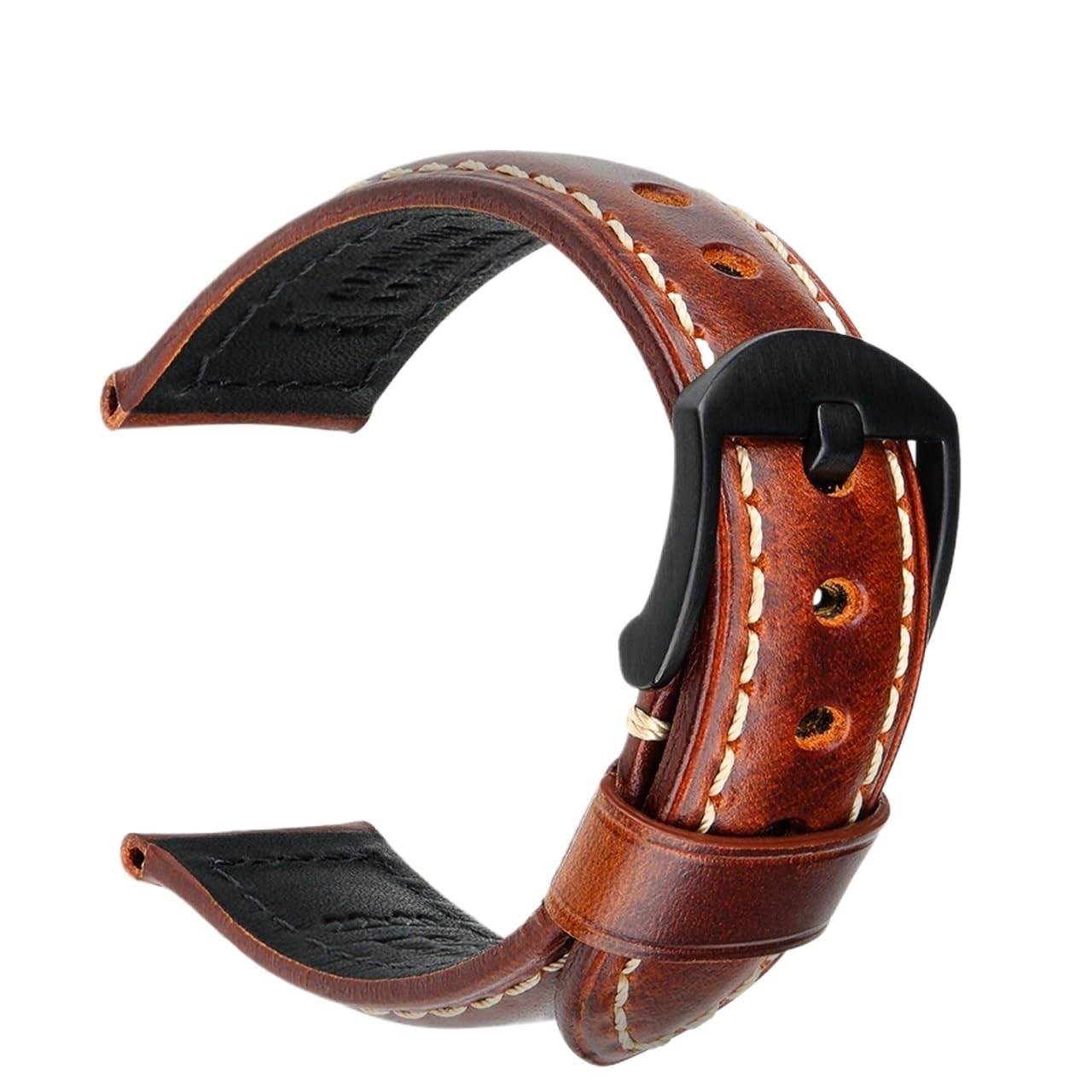 Bracelet de montre en cuir – 20/22/24 mm avec boucle pour montres intelligentes