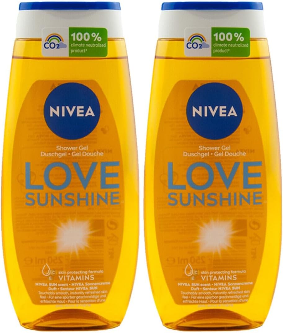 Nivea Shower Care, Original Scent Sun, Bottle, Welcome Sunshine, Pack of 2 (2 x 250 ml)