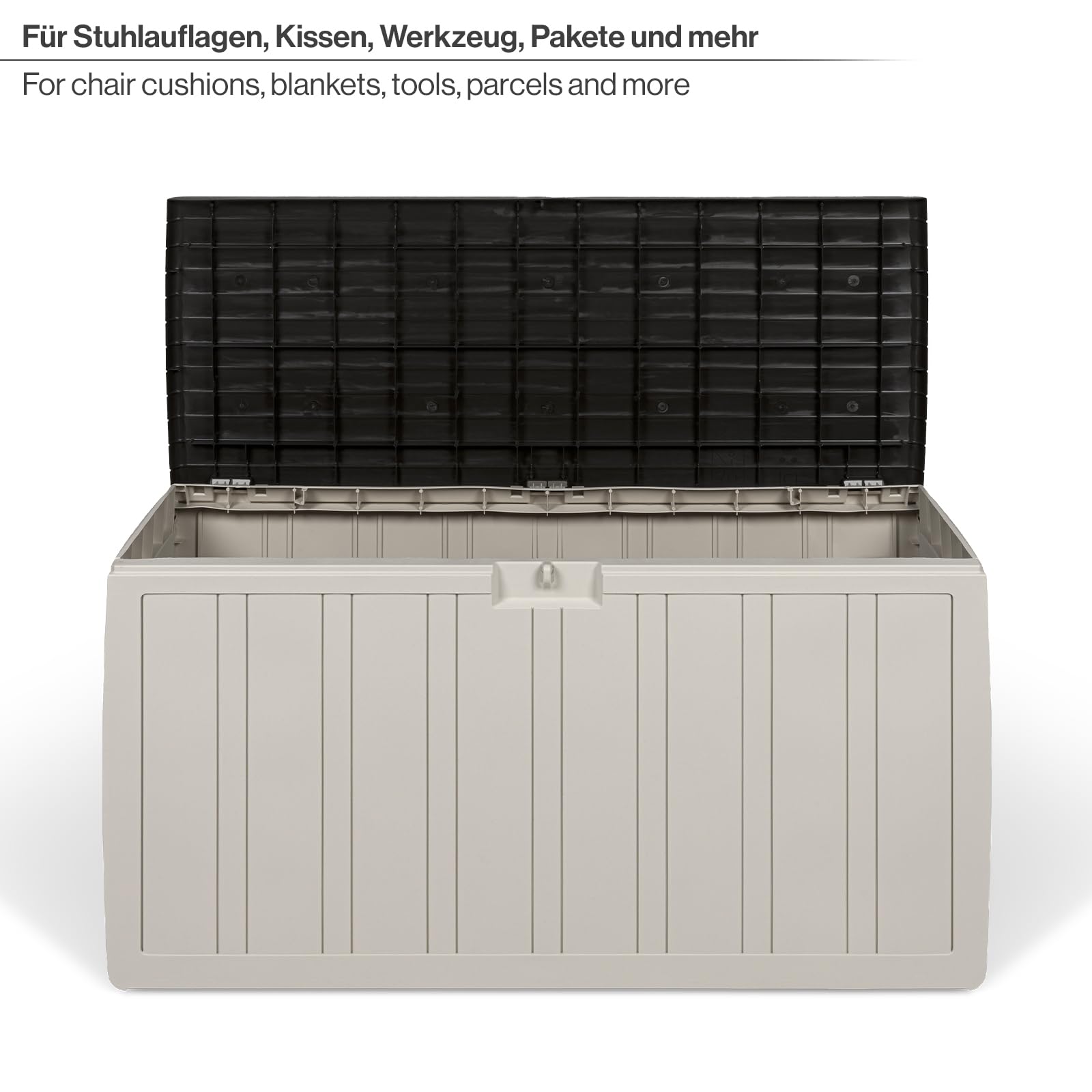 Kreher XXL Kissenbox/Auflagenbox Leonardo in Creme-Weiß mit 270 Liter Nutzvolumen- robust, abwaschbar und einfach im Aufbau