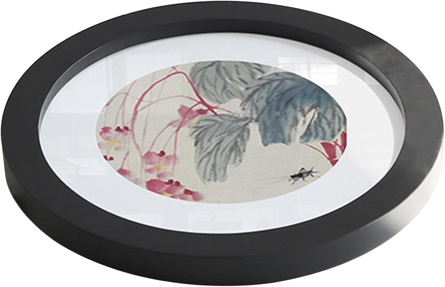 3Pcs Round Wooden Frame 8 inch, Circular Picture Frame for Wall, Vintage Photo Frames for Home Decor, Black