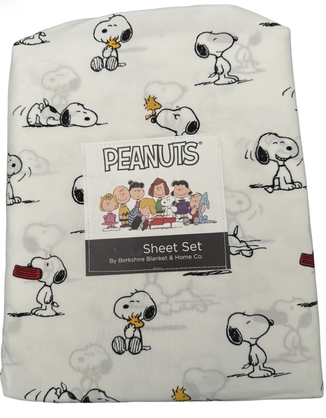 Berkshire Blanket & Home Co. Berkshire Peanuts Sheet Set (White - dog with red bowl, Full)
