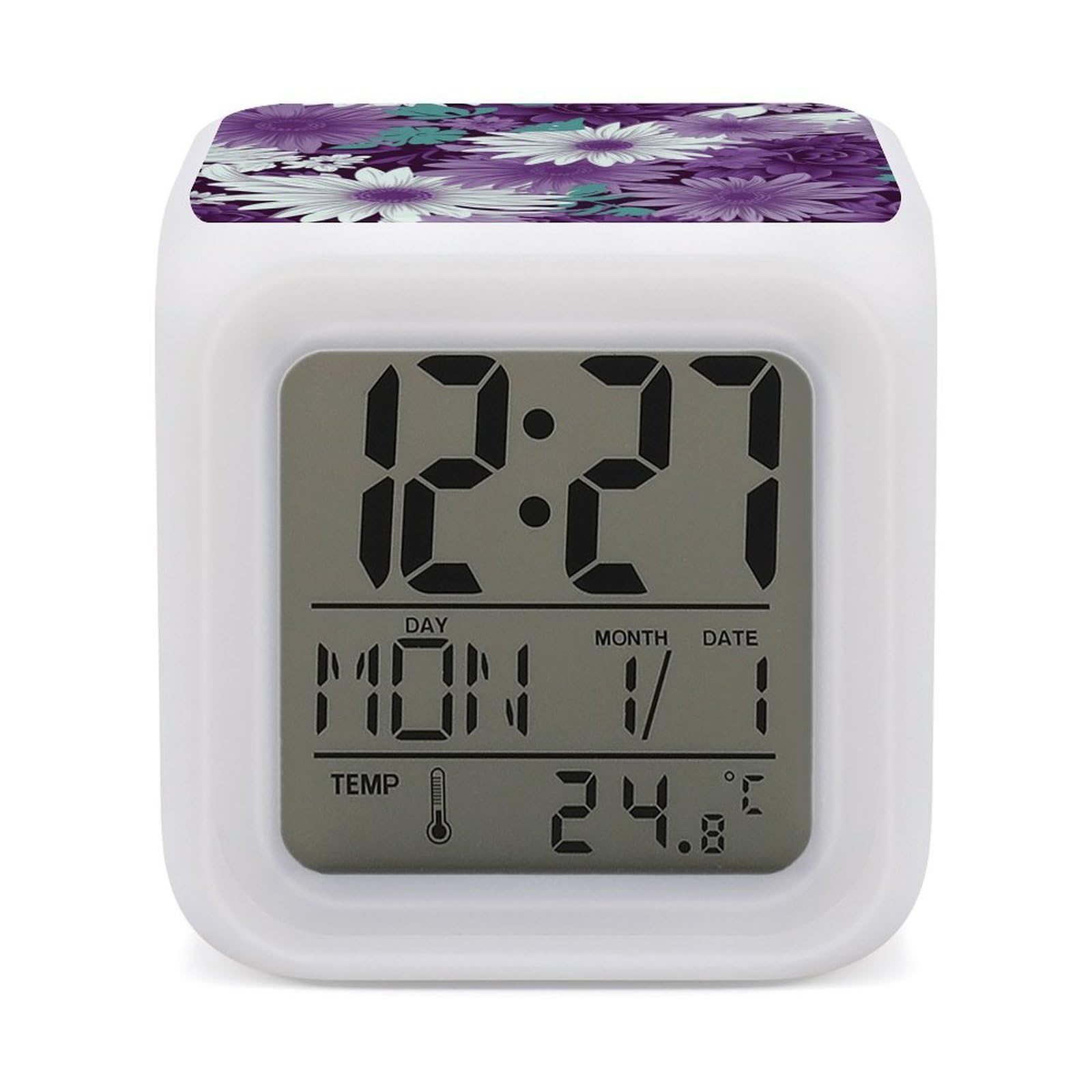 Entrenador de sueño infantil estilo floral con reloj despertador integrado