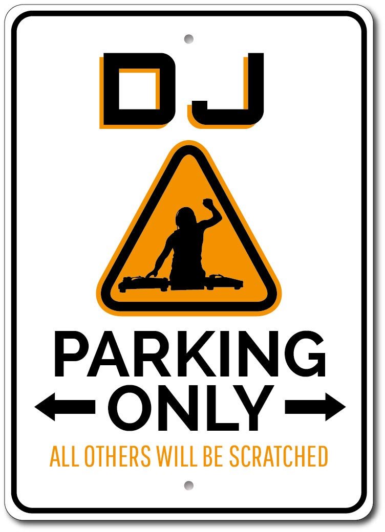 Inga Djdj Parking Sign Dj Funny Retro Metal Sign 8x12 inches