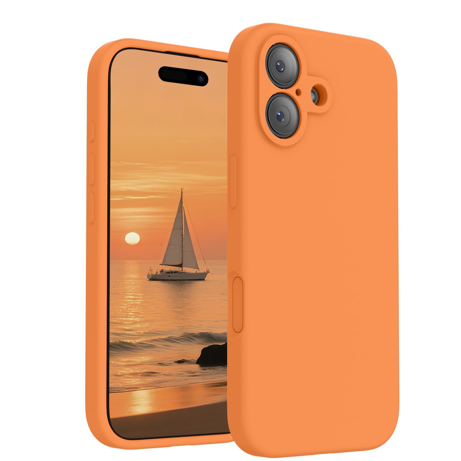 Photo 1 of FireNova Magnetic for iPhone 17 Case, Compatible with MagSafe, [Integrated Silicone Camera Control Button] [Camera Protection] Anti-Scratch Microfiber Lining Phone Case, 6.3", Orange