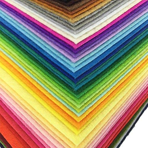 Image of 42pcs Felt Fabric Sheet 4 inchx4 inch Assorted Color DIY Craft Squares Nonwoven 1mm Thick (Pack of 2)