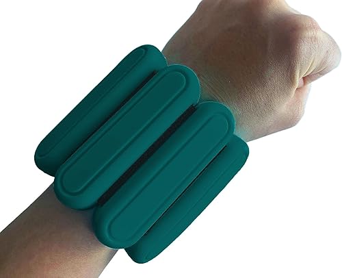 SAGE Fitness - Juego de 2 pesas de muñeca y tobillo 1 libra cada uno par de 2 libras peso ajustable en el tobillo para mujer hombre niños ejercicio