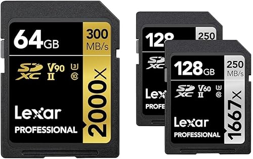 Lexar Paquete de tarjetas de memoria SDXC de 64 GB y 128 GB | UHS-II