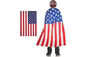 Boys American Flag Costume Cape: Embody Patriotism with Red, White, and Blue