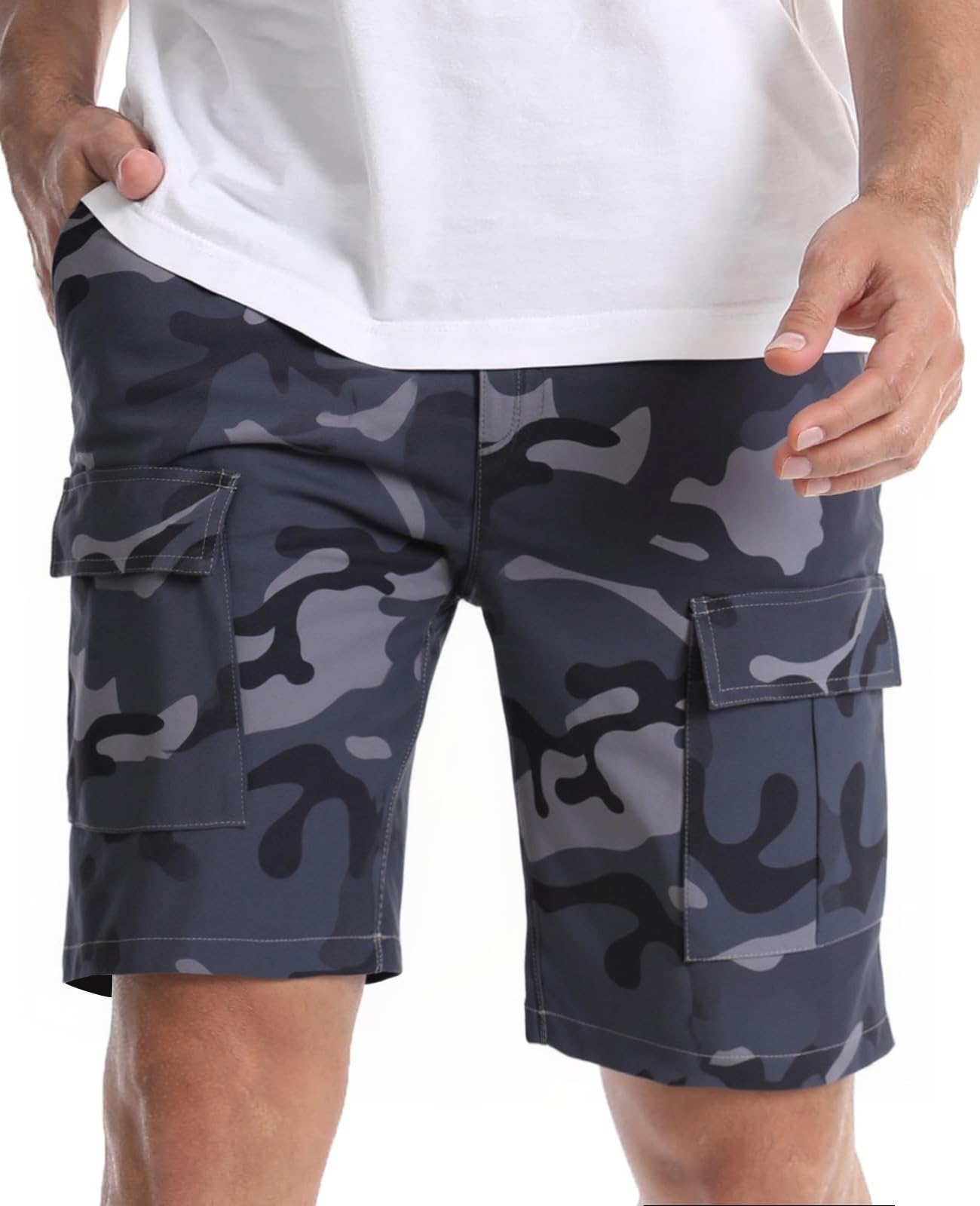 Pantalones Cortos Cargo para Hombre Verano con Múltiples Bolsillos