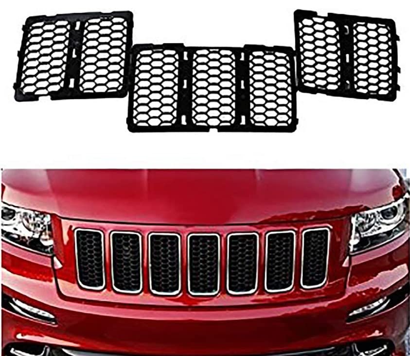 THE WHITE SHOP Front Grille Inserts Mesh Honeycomb for Grand Cherokee