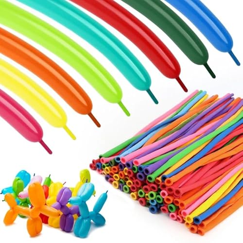 100pcs 260 Multi Long Balloons for Twisting, Skinny Thickening Latex Balloons for Animal Modeling