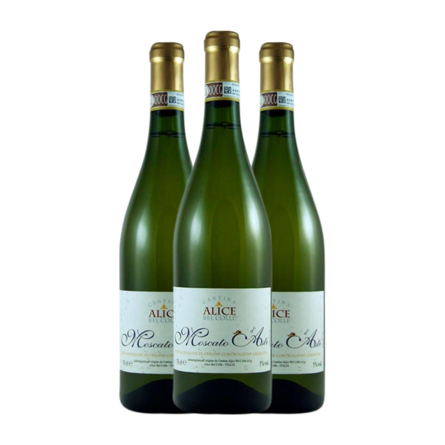 Alice Bel Colle Moscatel Amarillo Moscato d'Asti 75 cl Espumoso blanco (Caja de 3 Botellas de 75 cl)