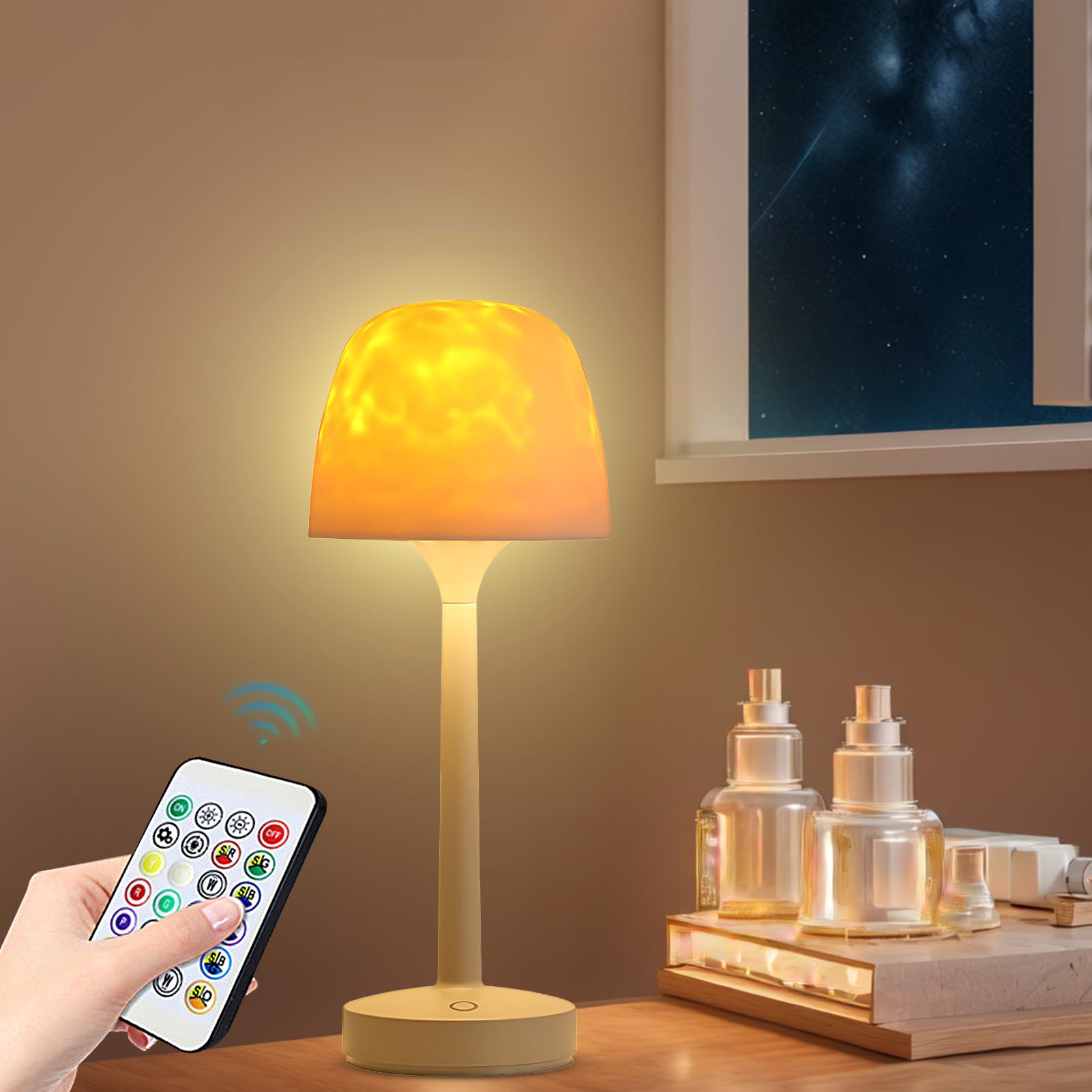 Generico LED Projector Lights, Multi Colors Ambient Lamp, Remoted Night Light, Sturdy Build, Relaxing Mood Lighting for Meditations Game Playroom Table Living Room, 12.7x12.7x32.1cm