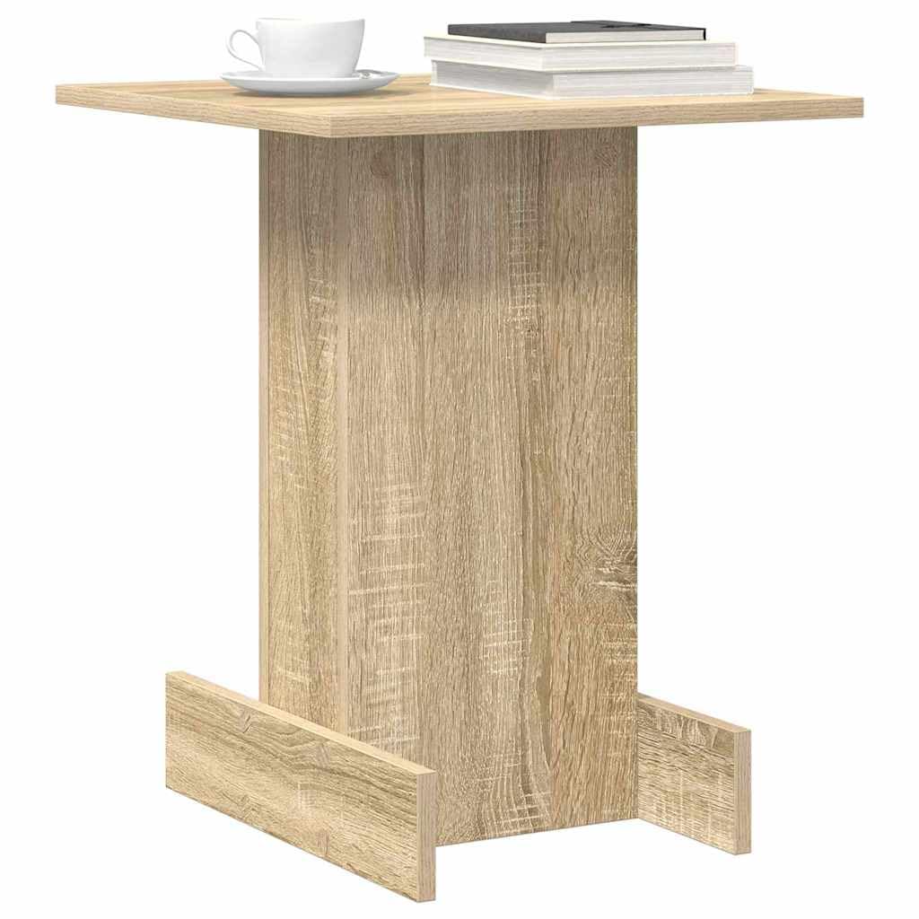 Générique Beistelltisch aus Holz, Sonoma-Eiche, 44,5 x 45 x 55 cm | Aufbewahrung von Regalfächern, minimalistisches Design, ideal für Wohnzimmer, Sofa, Pflege mit feuchtem Tuch