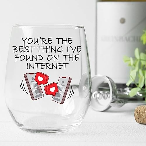 Miniatura 3 de Toasted Tales - You're the Best Thing I Found on the Internet - Copas de vino para hombre  Copas de vino únicas  Regalo del día de San Valentín  El