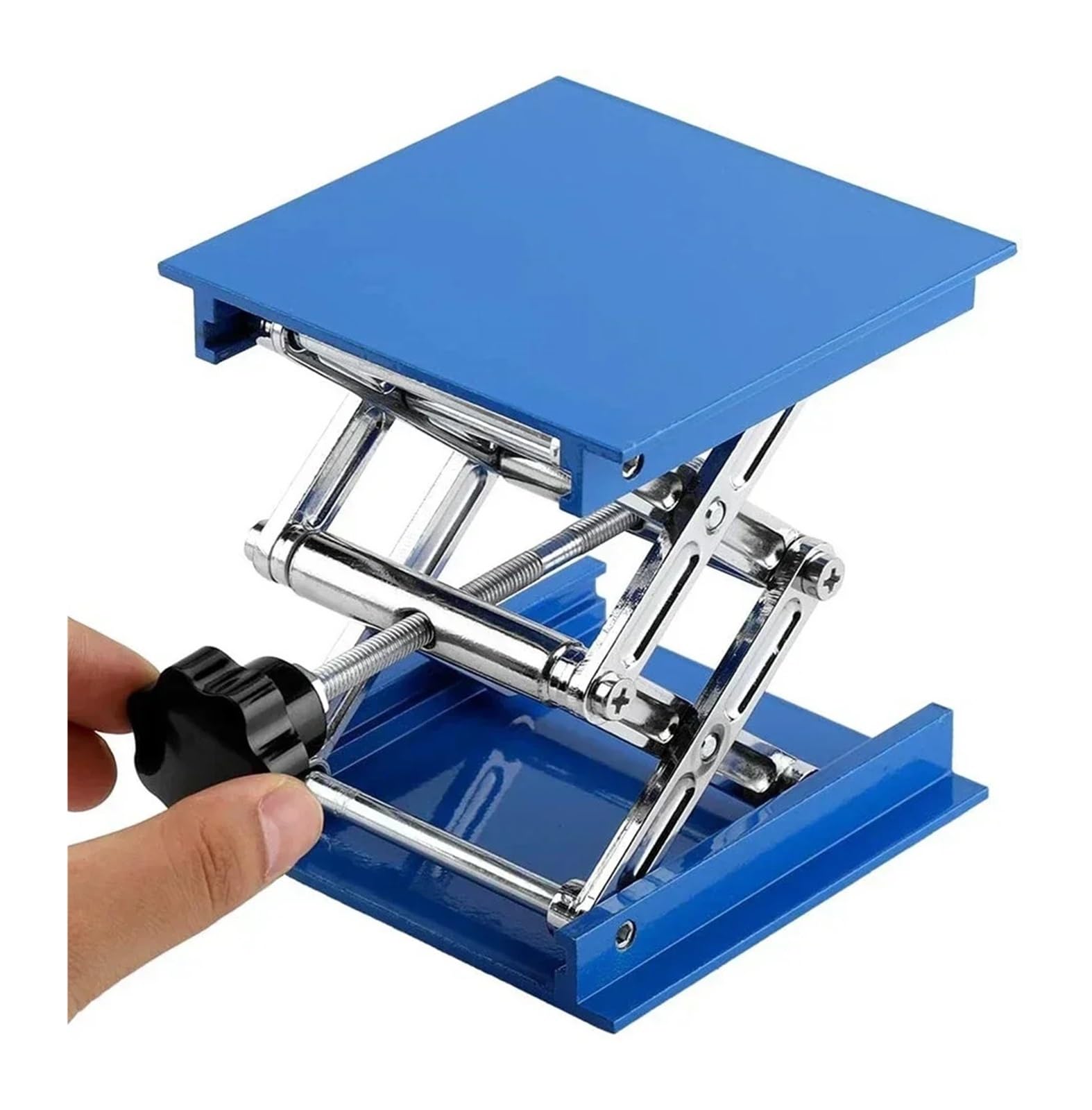 Elevador de laboratorio Mesa elevadora, soporte de tijera, plataforma, enrutador, banco de trabajo, herramientas de carpintería de laboratorio, 1 Uds. | Blue-200X200MM
