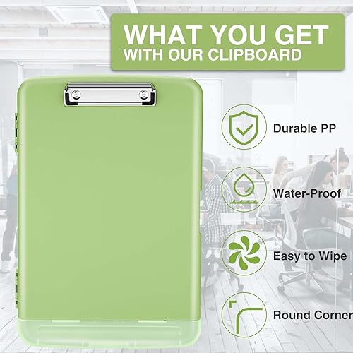 Miniatura 4 de Sooez Portapapeles con almacenamiento, tableros de clip de alta capacidad de 8.5 x 11 pulgadas con almacenamiento, carpeta de portapapeles de