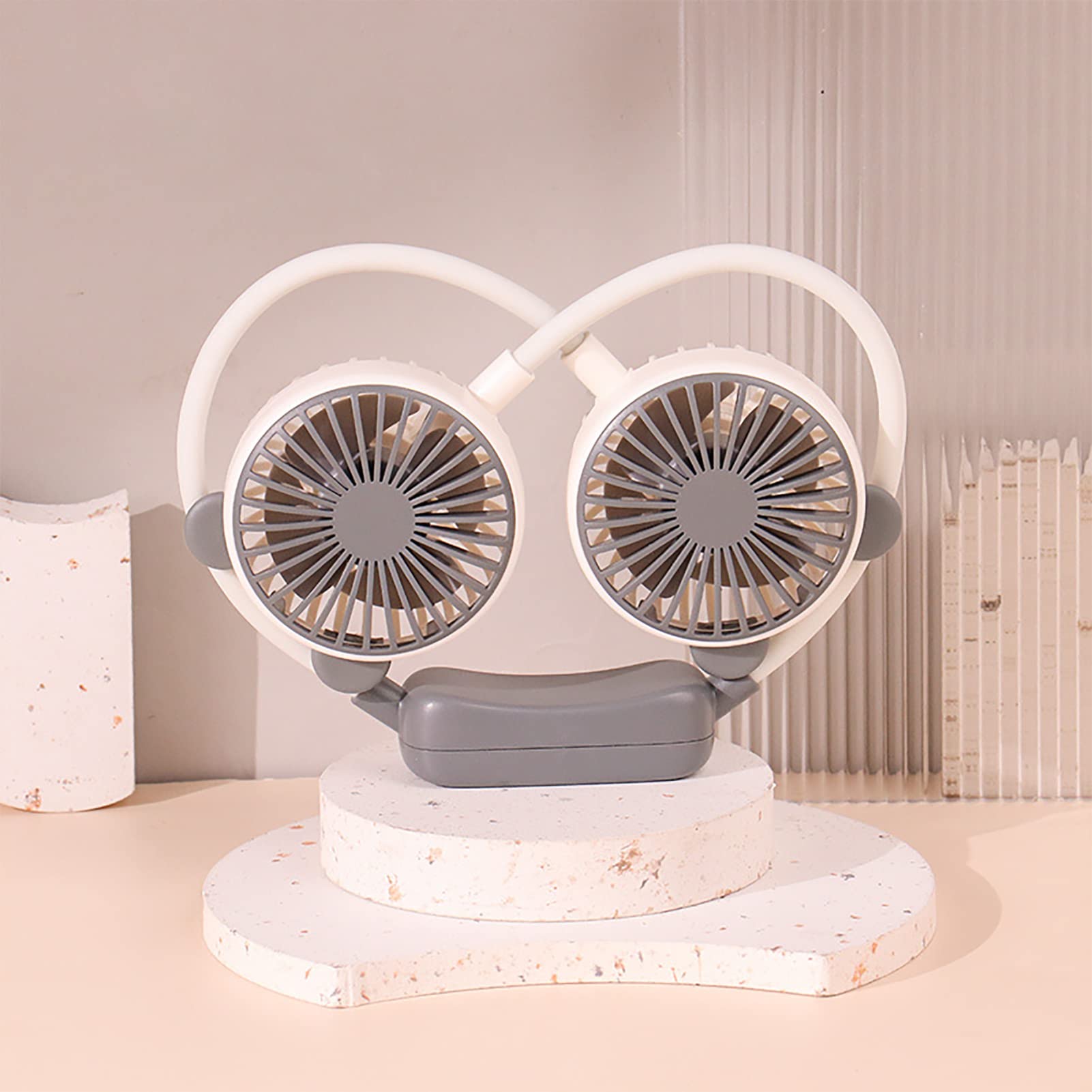 Ventilateur De Cou Portable Rechargeable - Mini Ventilo 3 Vitesses, Mains Libres, Parfait Pour Sport, Jeu, Voyage