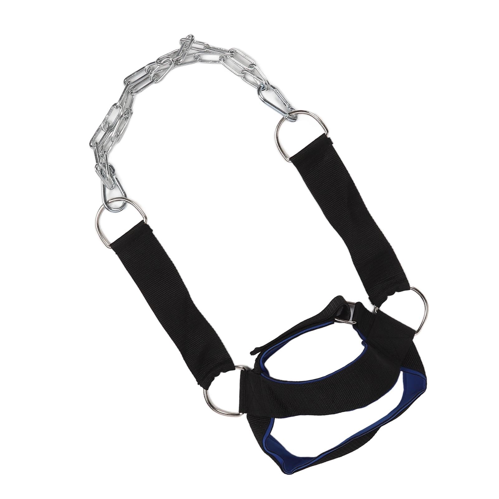 Arnés para el Cuello - Aumenta la Fuerza Central, Apoya la Recuperación de Lesiones - para Gimnasio en Casa - Azul Negro