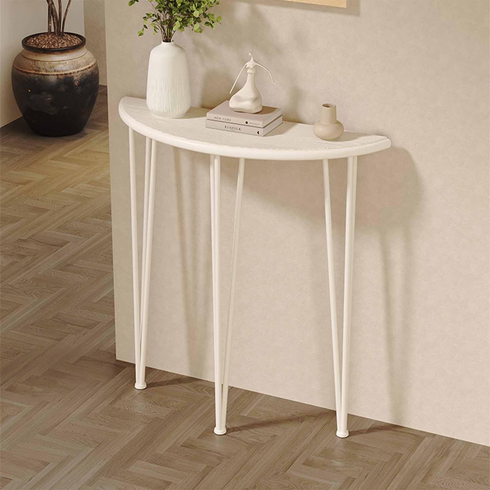 Mesa de entrada media luna para decorar el salón y dormitorio