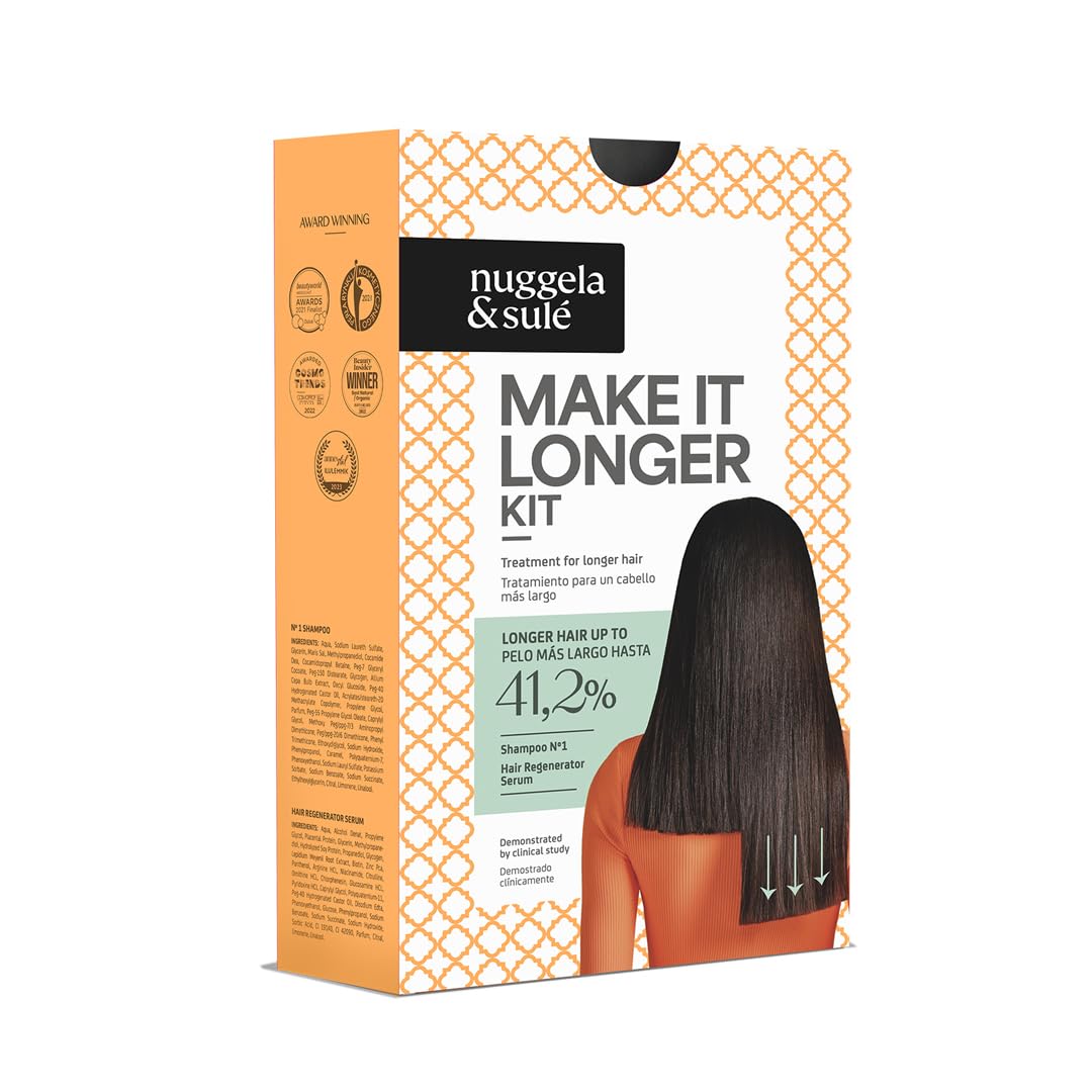 Nuggela & Sulé Make It Longer Hair Kit. Tratamiento que Acelera el Crecimiento del Cabello hasta en un 41,2%. Demostrado Mediante Estudio Clínico. 250 ml + 70 ml