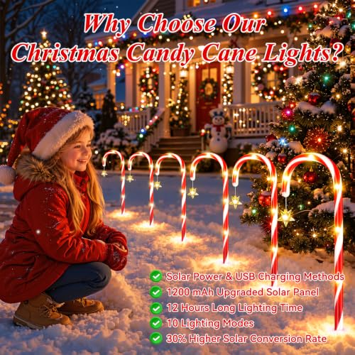 Amazon – KELME 12-Pack Solar Candy Cane Christmas Lights - image 3