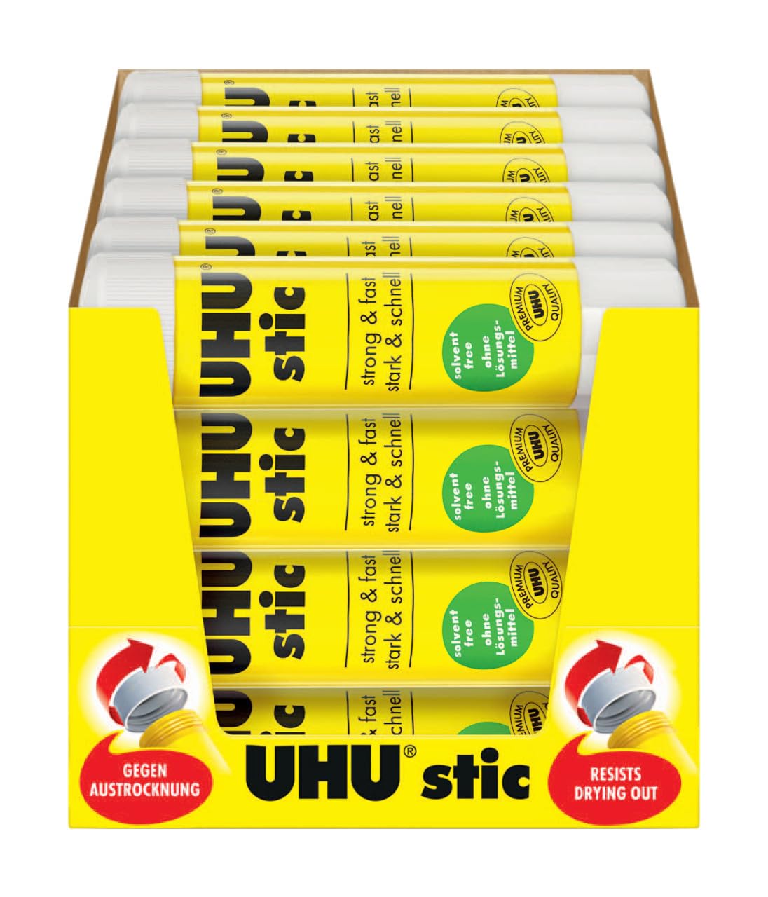 UHU Colla Stick 24 x 8,2g, colla per bambini, sicura da usare per i lavoretti, adatta per l'ufficio, la scuola e l'università