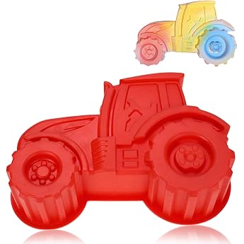 3D tractor baking mould cake mould silicone baking mould DIY car cake mould tractor silicone mould pattern mould can be used for children's birthday parties to make cakes bread desserts chocolate