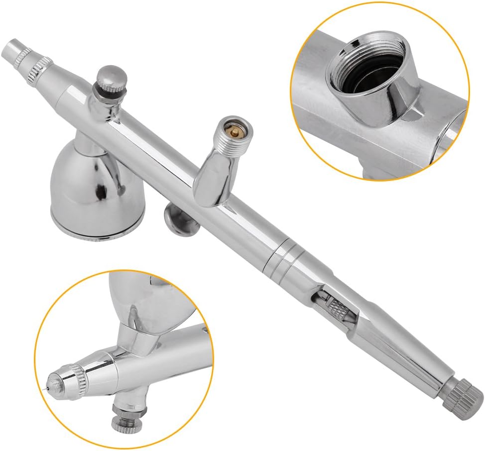 Professinal Performance Airbrush Set with 3 Nozzle Sets(0.2/0.3/0.5mm) and 3 Sizes of Cups(2cc,5cc,13cc),for Hobby, Craft, Cake Decorating, Tattoo,Wall Painting