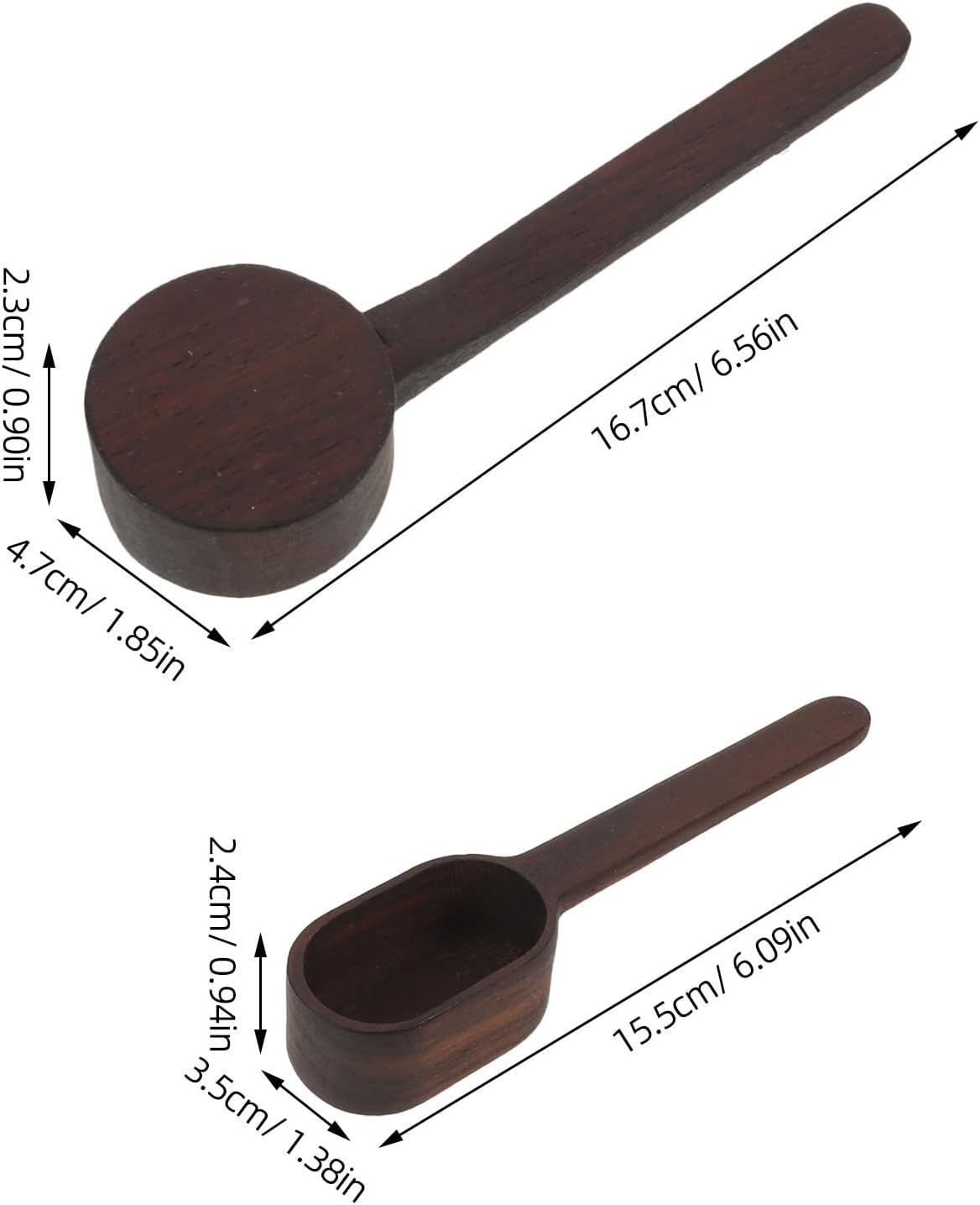 Generic 2pcs Coffee Bean Measuring Spoon - 10g Wood Kitchen Tea & Coffee Scoops - Small Wood Spoon For Espresso Tea Cooking Canister Baking Home Party Seasoning