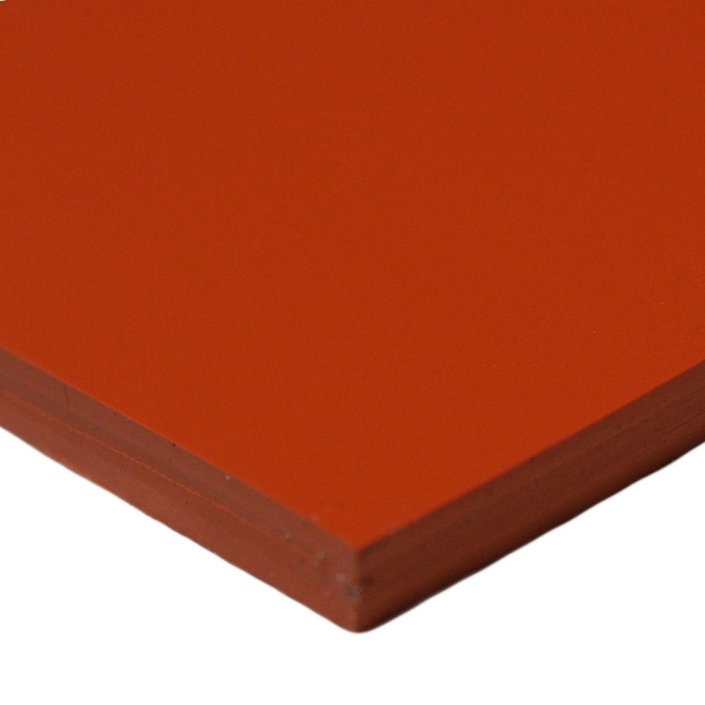 Rubber-Cal Silicone - Commercial Grade Red/Orange - 60A - Rubber Sheets & Rubber Rolls - 1/16