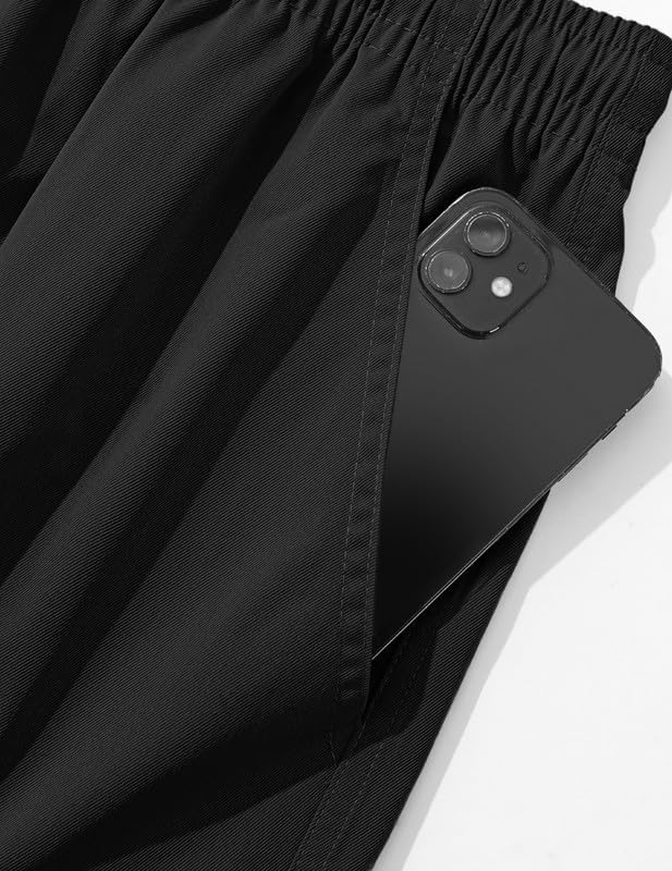 Cargo Shorts for Men Drawstring 9 inch Elastic Waist with 5 Pockets - Image 2