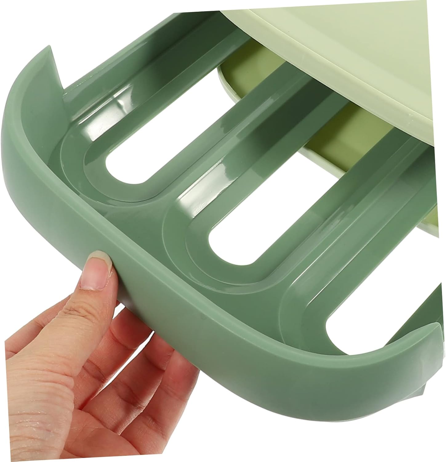 Mipcase 2pcs Type Storage Box Lid Stackable Refrigerator Organizer Bin for Eggs Large Capacity Holder for Kitchen and Fridge Green Storage Container