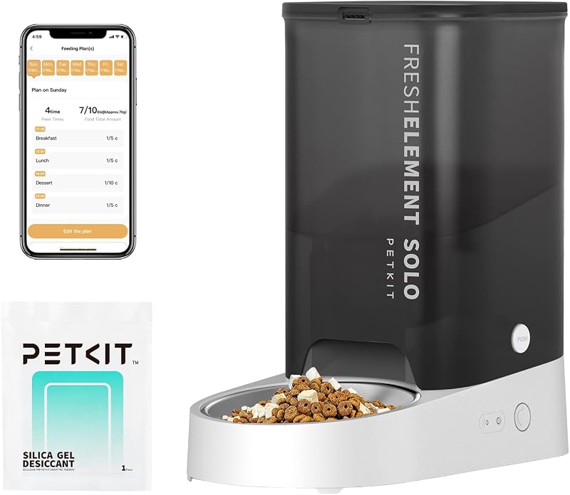 Comedouro Automático PETKIT com Wi-Fi 2,4 GHz, Controle por Aplicativo e Sistema Triplo de Conservação, 3 L